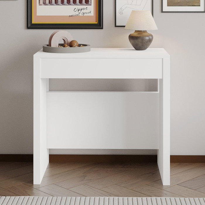 Hanah Home Mesa Consola Extensible Blanca